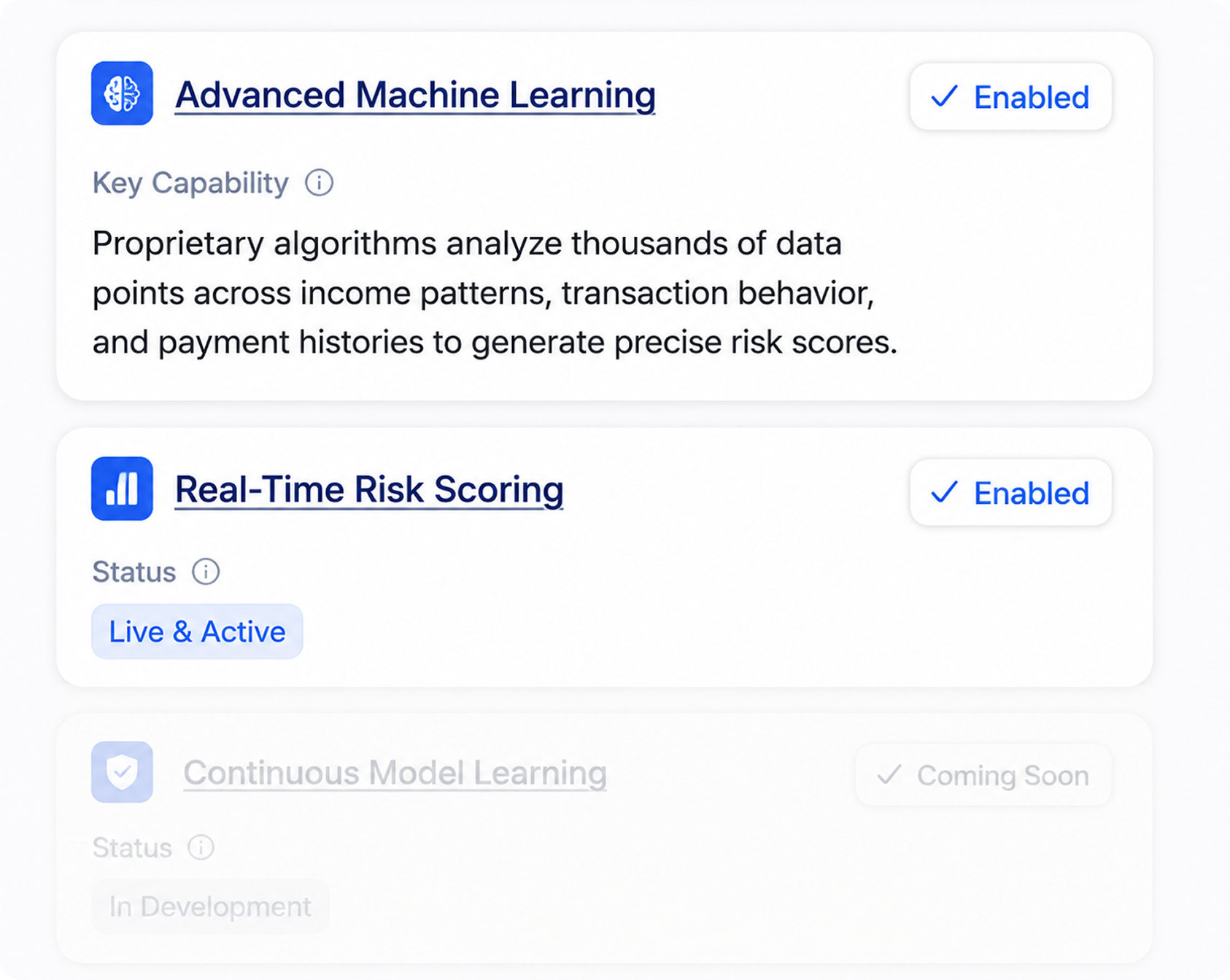 Advanced machine learning dashboard with risk scoring and model insights